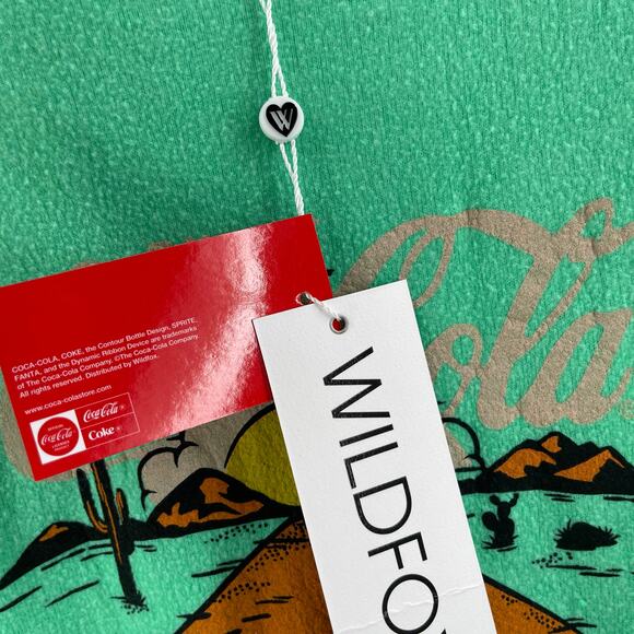 WILDFOX x Coca Cola Sweatshirt Size Small Travel Refreshed Graphic Green NWT - Picture 9 of 16